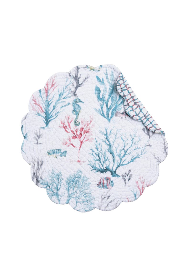 St.Vincent Round Placemats Set of 6, 17", Alternate, color, Blue