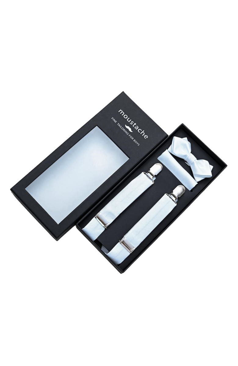 MOUSTACHE Crosshatch Suspender Set, Alternate, color, White