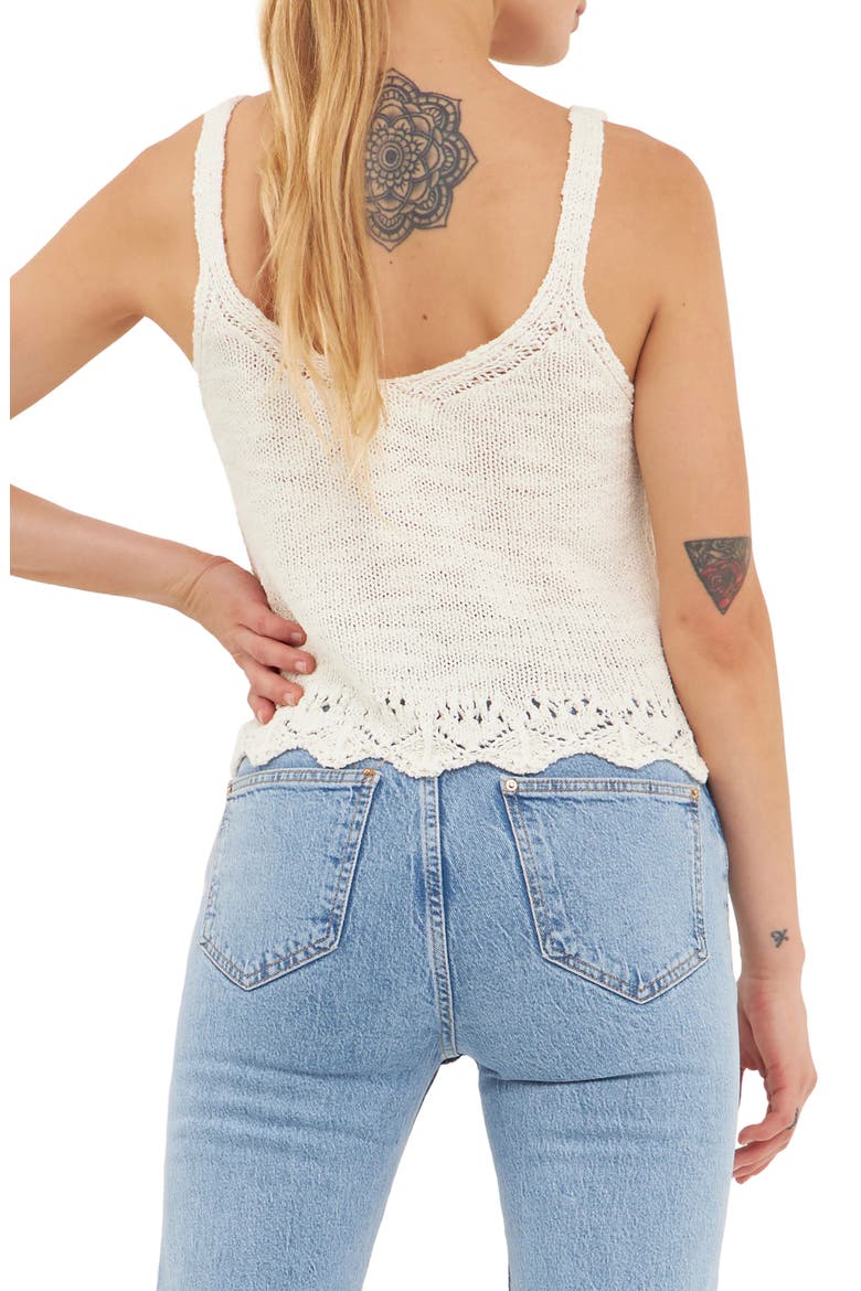 Scallop Hem Knit Crop Tank, Alternate, color, IVORY