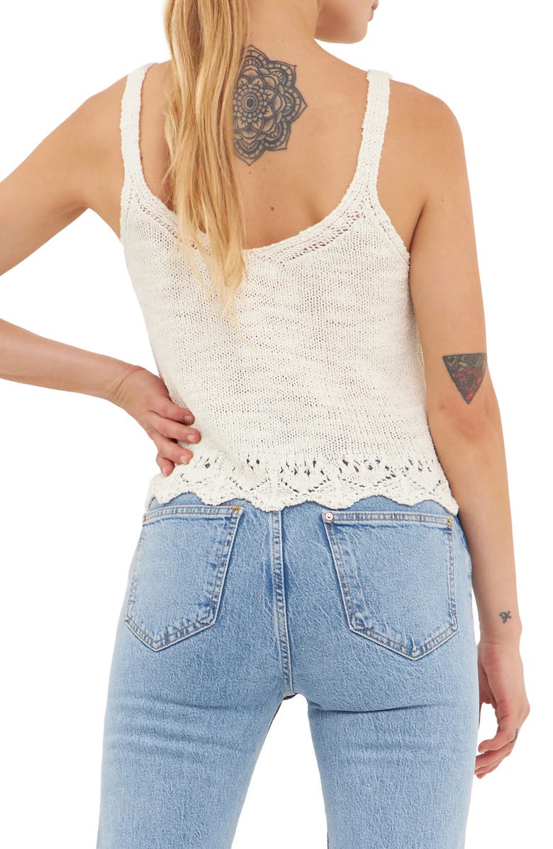 Free the Roses Scallop Hem Knit Crop Tank, Alternate, color, 