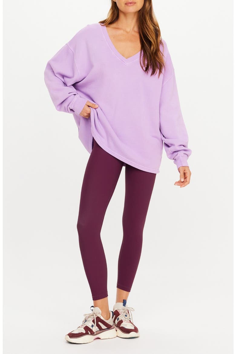 Soul Lou V-Neck Sweatshirt, Alternate, color, PURPLE