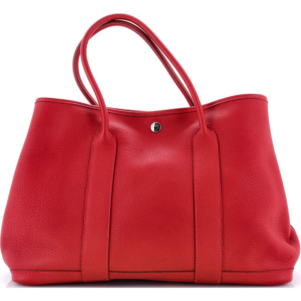 Pre-owned Hermes Hermes Garden Party Tote Leather 36 In Red