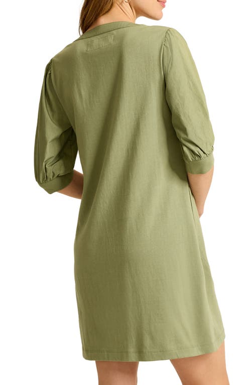 Tommy Bahama Islandscape Cotton Henley Minidress In Green