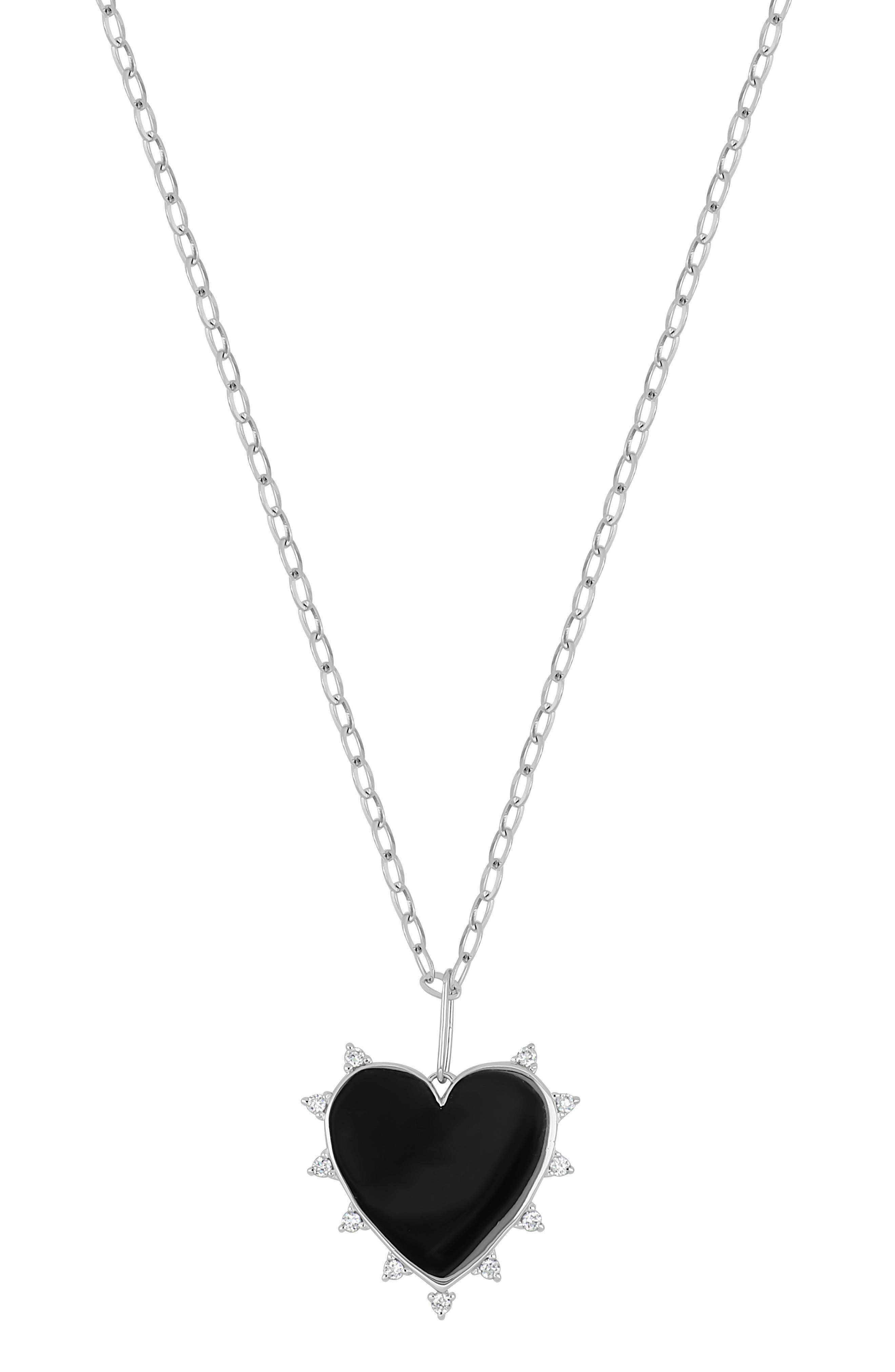 18k Gold Icon Diamond Heart Pendant Necklace