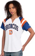 STARTER Women's Starter White Denver Broncos Game On Notch Neck T-Shirt