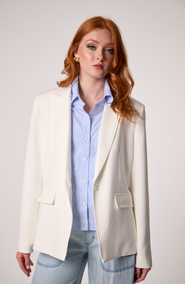 BLUE REVIVAL Helen Blazer in Whipped Cream With Removable Shirt Insert