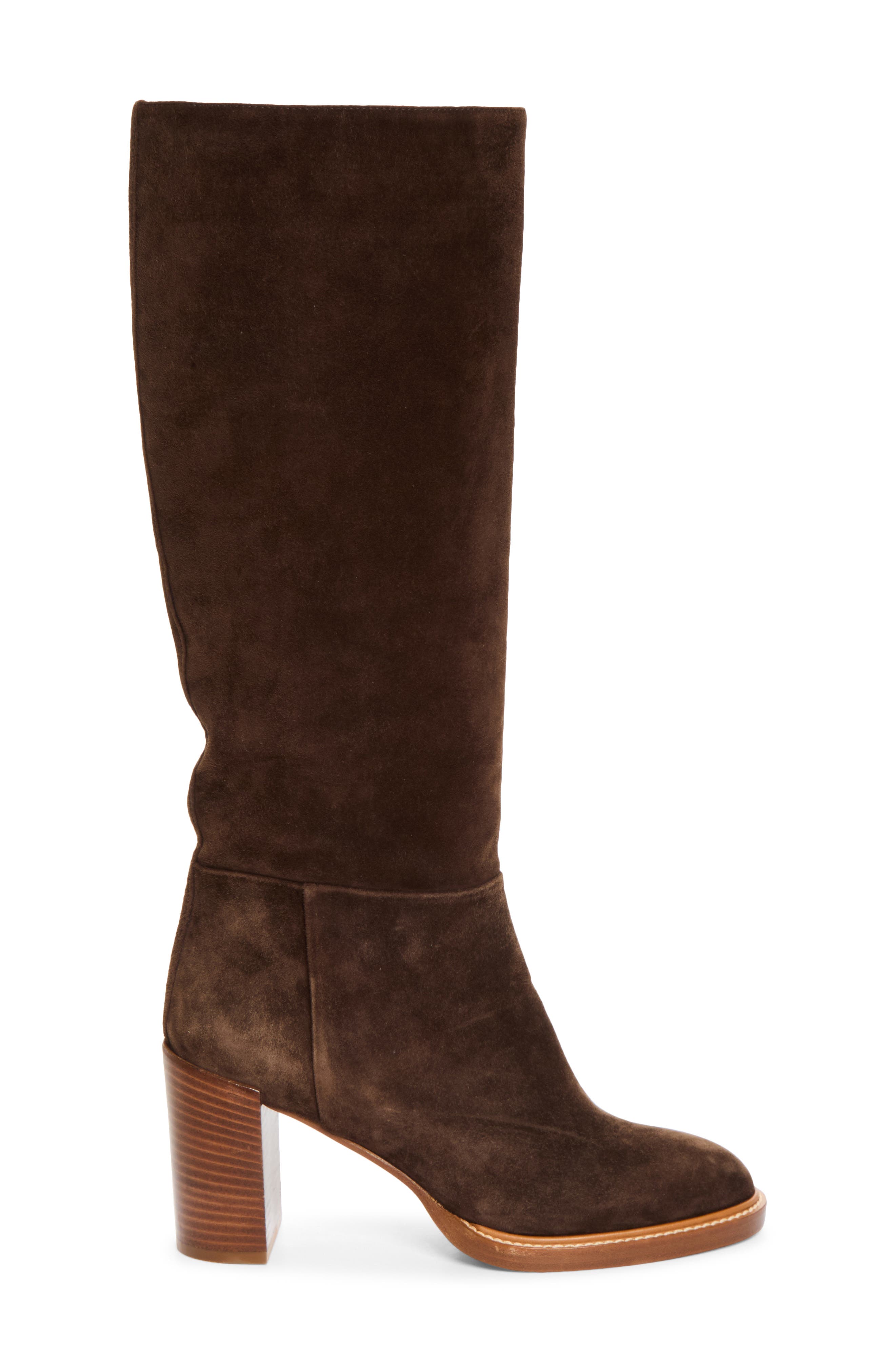 Bocca Suede Knee High Boot, Alternate, color, DARK CHOCOLATE