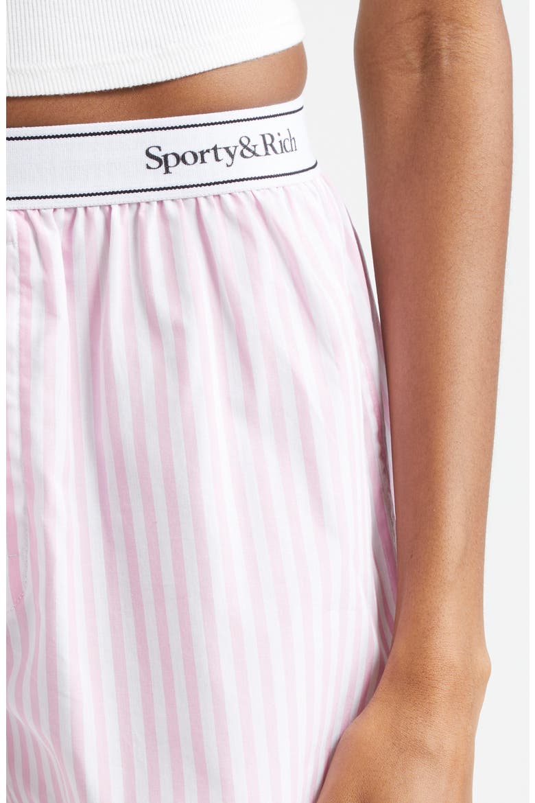 Serif Logo Stripe Boxer Shorts, Alternate, color, WHITE/ PINK LARGE STRIPE