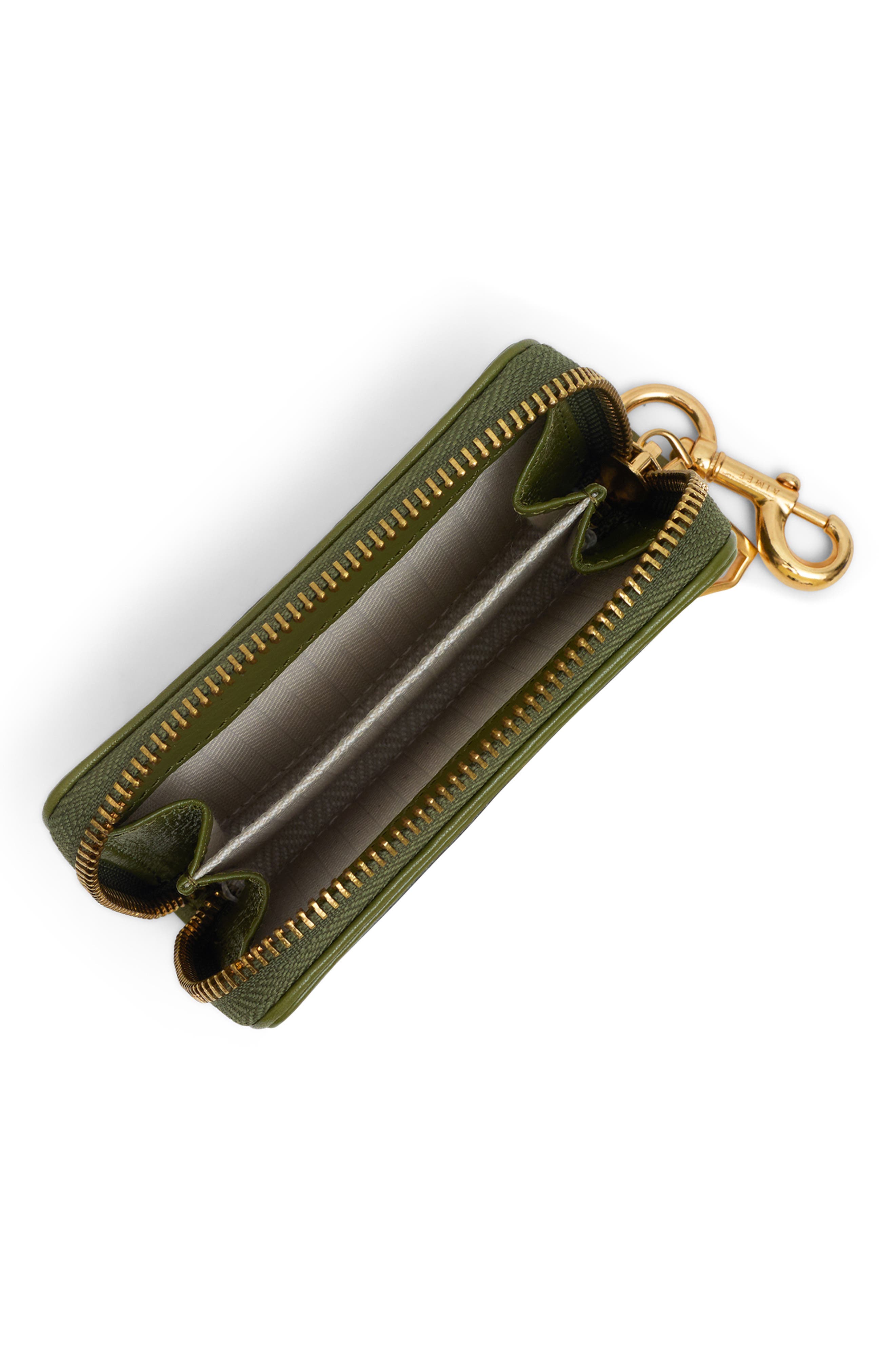 Mix Tape Leather Bag Charm Wallet, Alternate, color, OLIVE