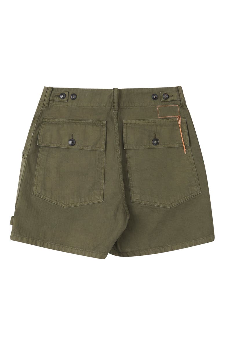 Jimt Herringbone Cotton Fatigue Shorts, Alternate, color, GREEN