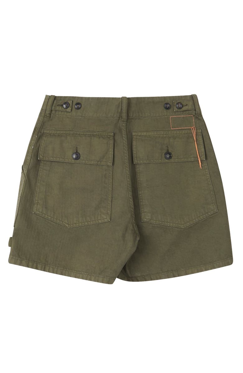 Fortela Jimt Herringbone Cotton Fatigue Shorts, Alternate, color, Green