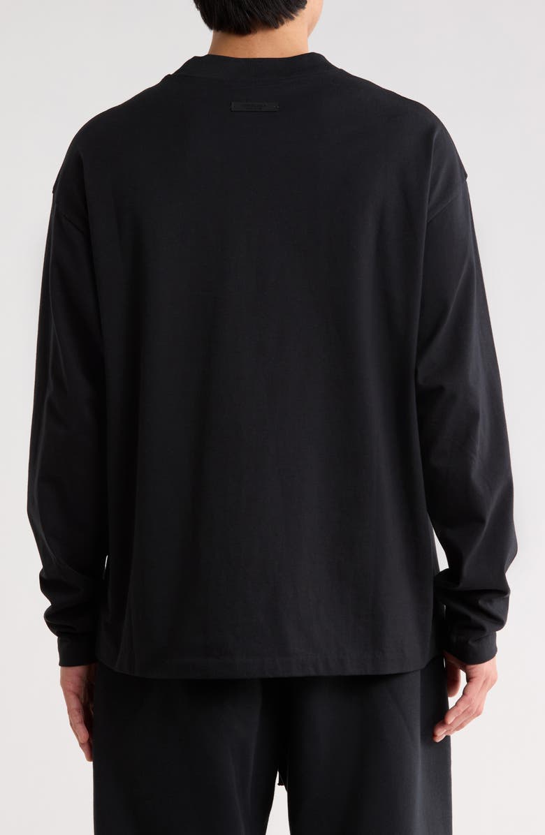 Fear of God Essentials Classic Fit Long Sleeve Logo Graphic T-Shirt, Alternate, color, Vintage Black / White
