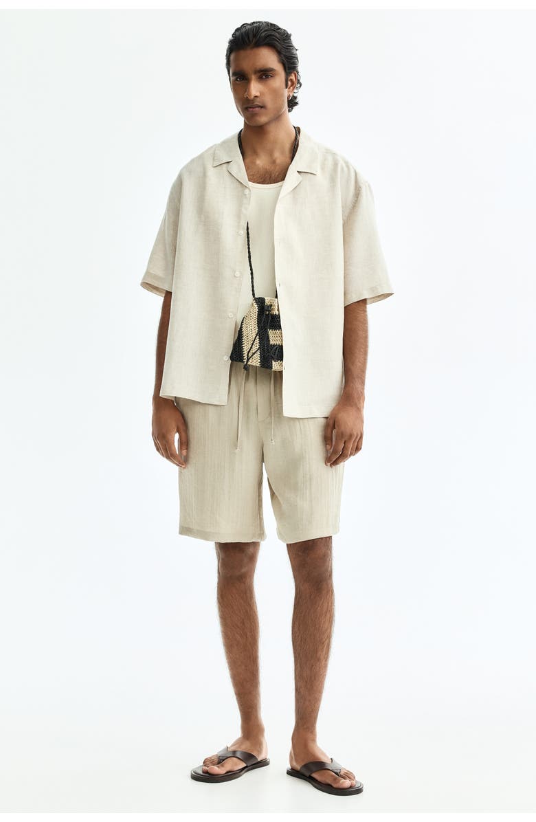 H&M Loose Fit Shorts, Alternate, color, Light Beige