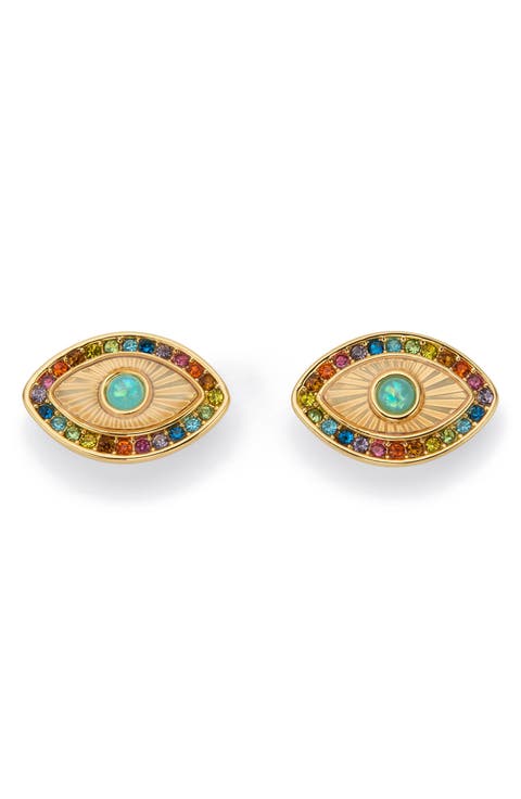 Rainbow Eye Stud Earrings