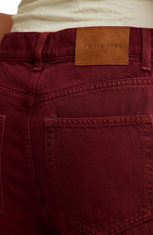 Free People Stride High Waist Wide Leg Jeans In Burgundy