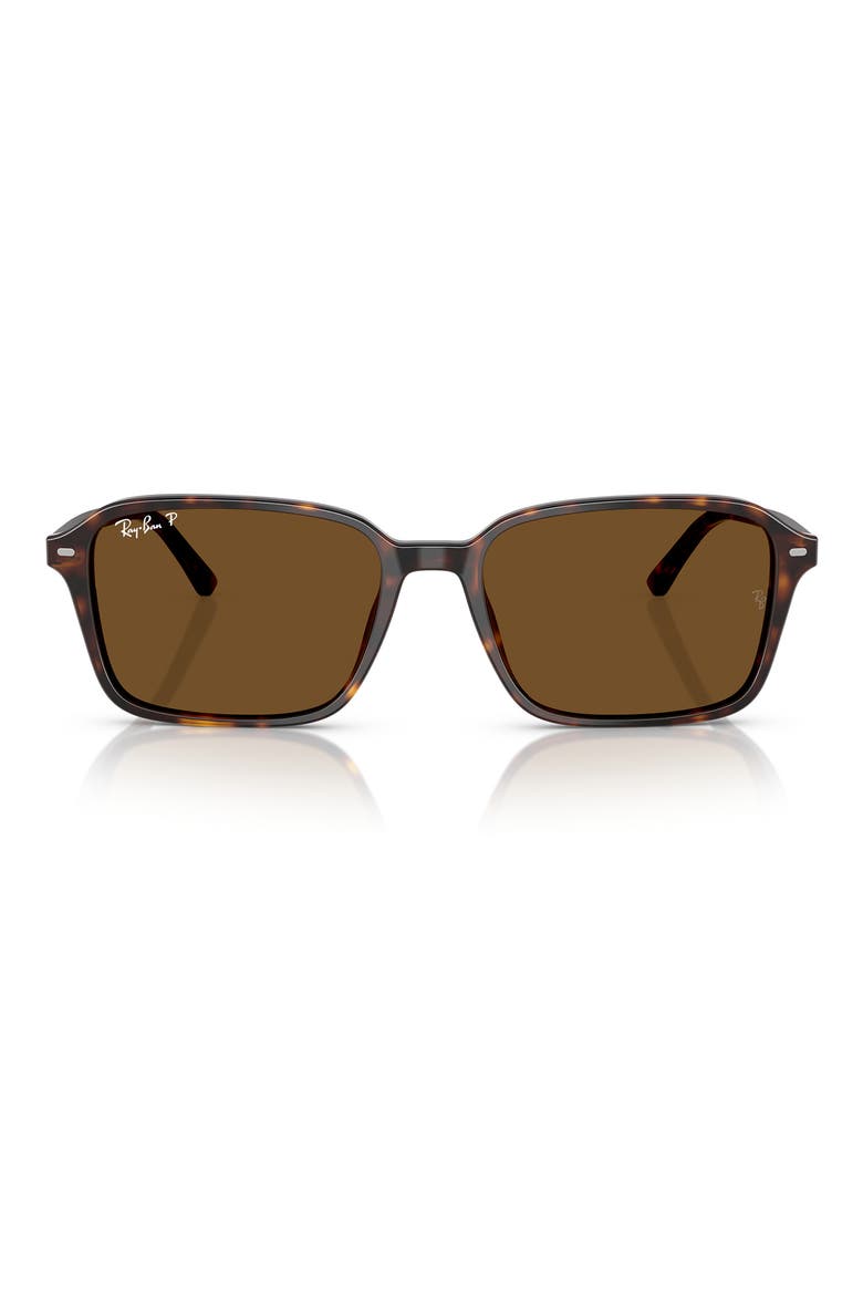 56mm Polarized Square Sunglasses, Main, color, HAVANA