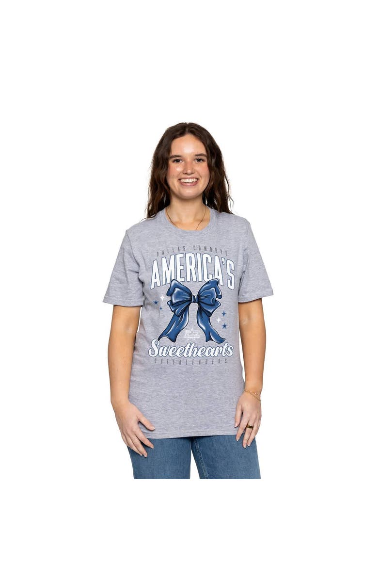 NFL Women's Gray Dallas Cowboys Cheerleaders Sweetheart Bow T-Shirt, Alternate, color, Gray
