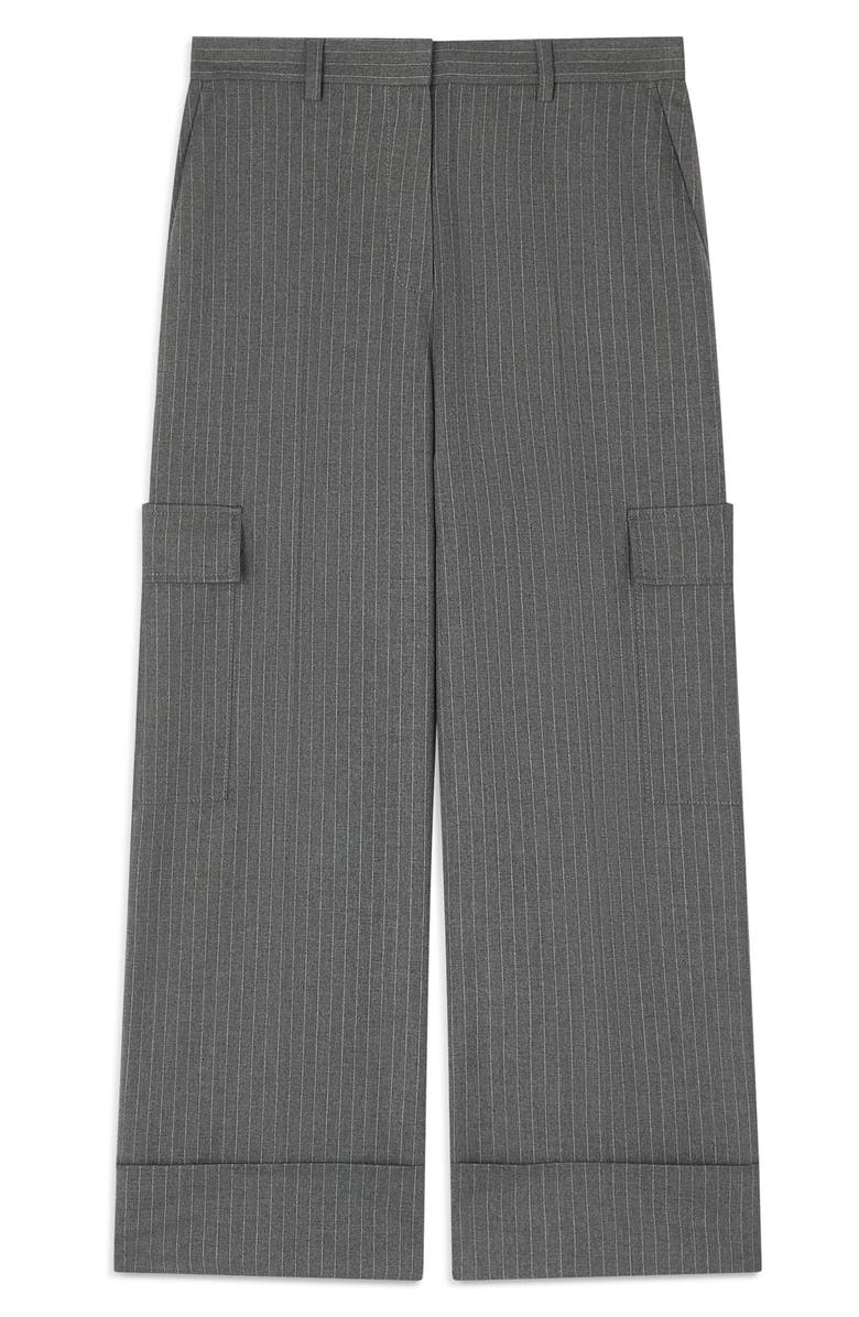 LK Bennett Rosalind Pinstripe Crop Cargo Pants, Alternate, color,