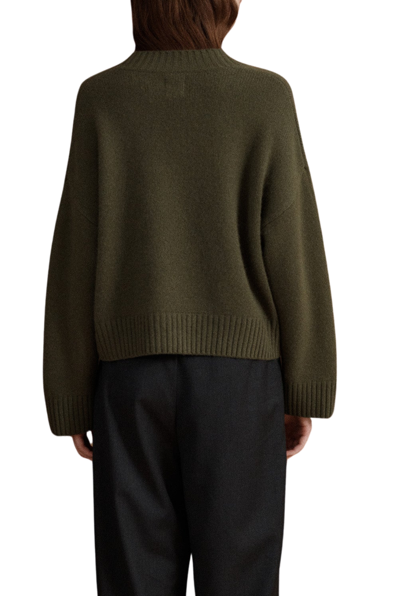 Filippa V-Neck Cashmere Sweater, Alternate, color, Moss
