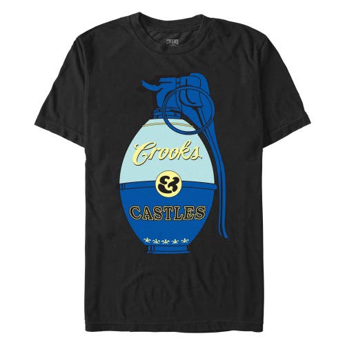 Men's Crooks & Castles Blue Grenade  Graphic T-Shirt in Black  product