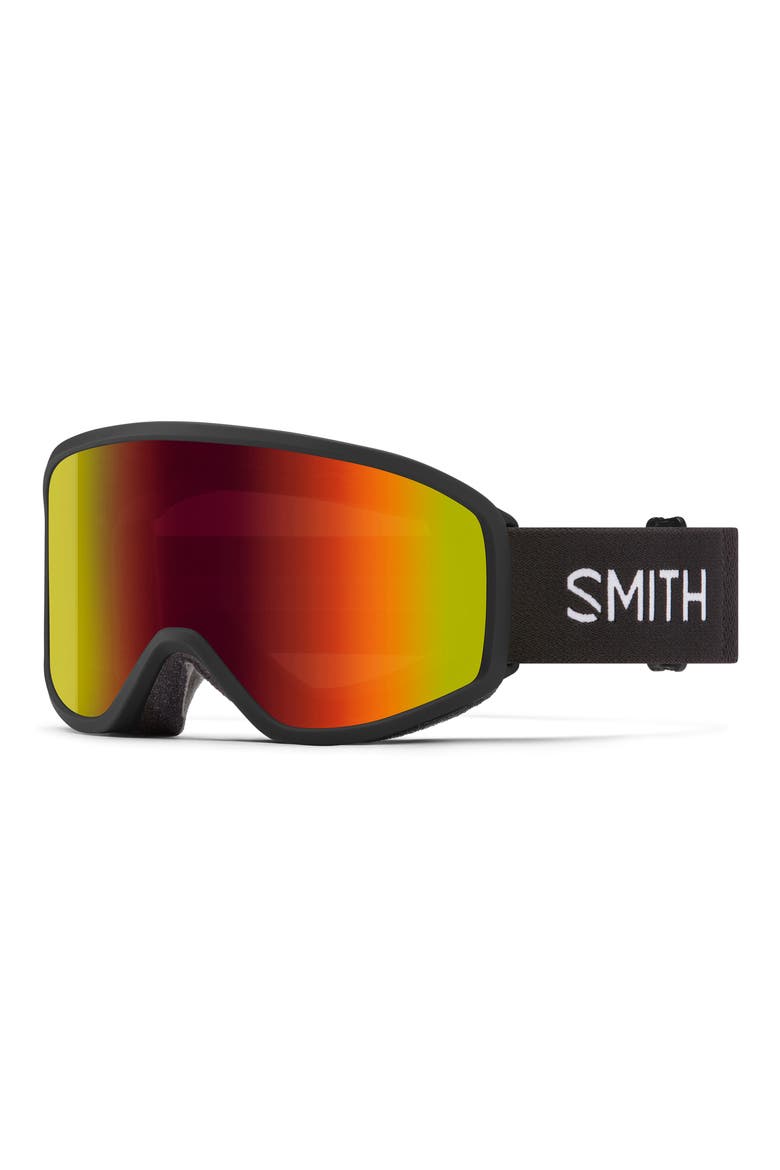 Reason OTG Low Bridge Snow Goggles, Main, color, BLACK / RED SOL-X MIRROR
