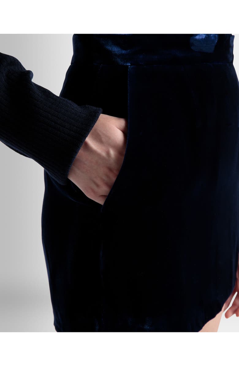 Bally Mini Skirt In Marine Velvet, Alternate, color, 