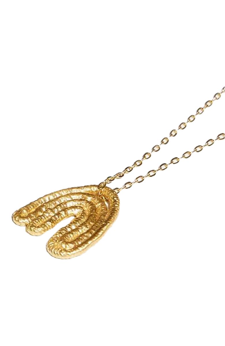 COG Leaf Pendant - 14K Gold Plate, Alternate, color, Gold