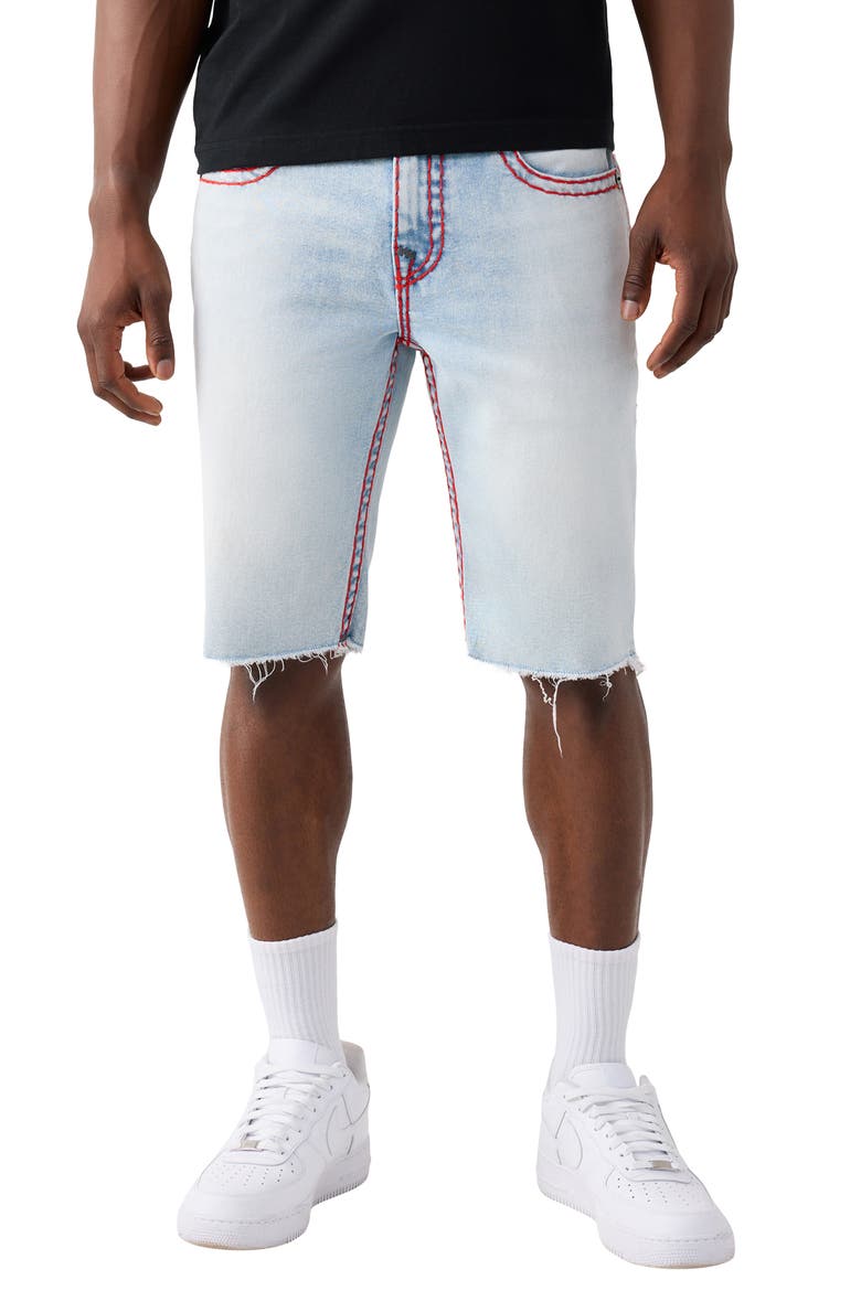 Ricky Super T Flap Cutoff Denim Shorts, Main, color, COASTLINE ASH LIGHT WASH