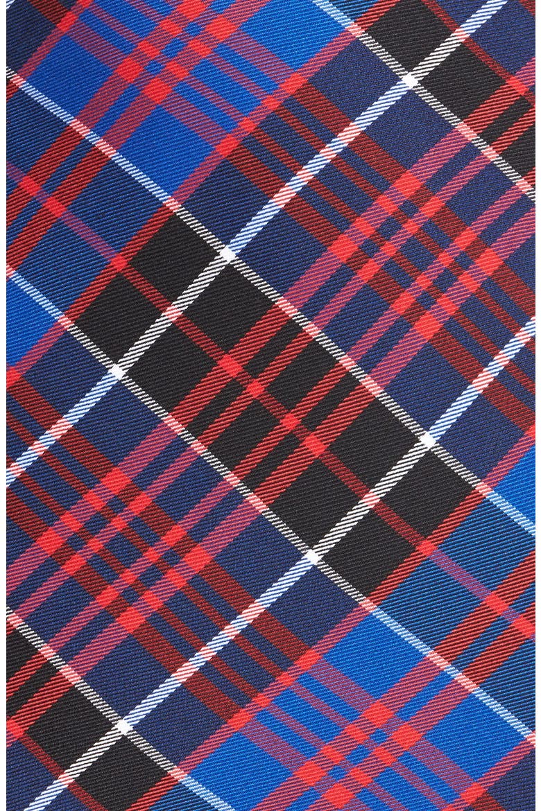 Anne Klein Zip Detail Plaid Skirt, Alternate, color, BLACK/ LACQUER