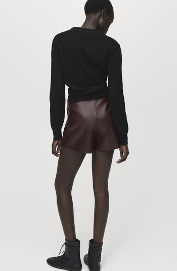 Wrap Faux Leather Skort