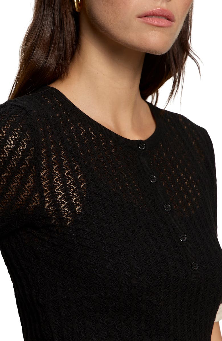 Sanctuary Going Place Pointelle Sweater, Alternate, color, Black