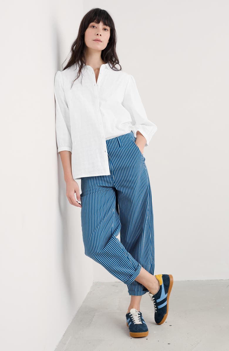 Seasalt Cornwall Hope Cottage Organic Cotton Button-Up Shirt, Alternate, color, Salt