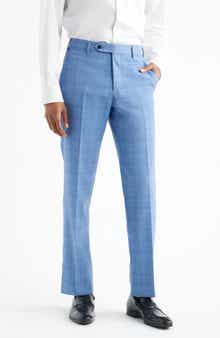 Zanella Parker Flat Front Plaid Wool Dress Pants