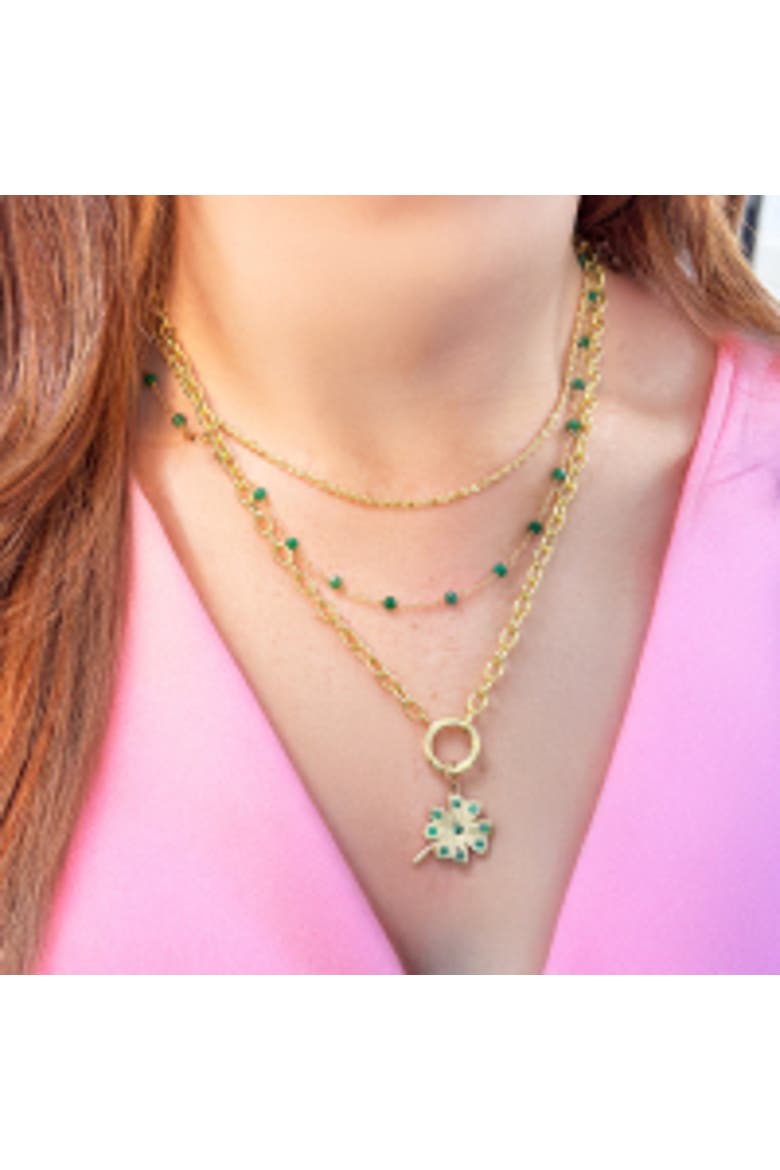 Emerald Bead Chain Necklace, Alternate, color, Emerald