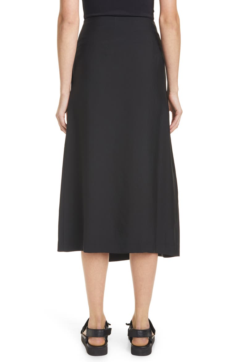 Asymmetrical Wrap Front Skirt, Alternate, color, BLACK
