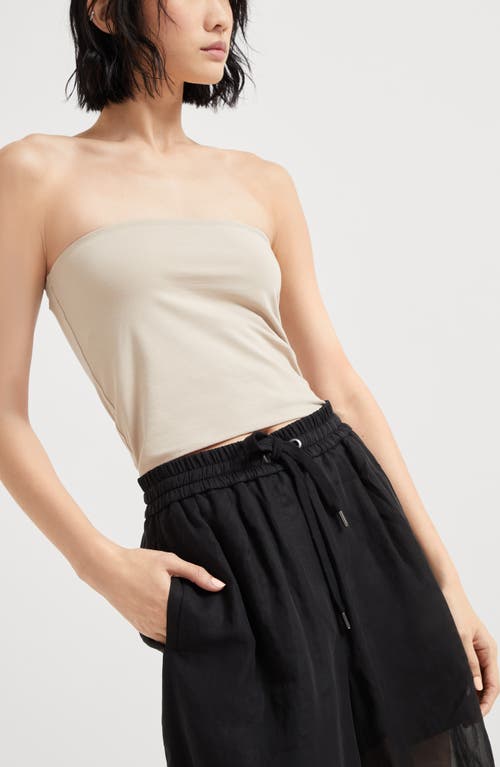 Brunello Cucinelli Women Black Organza Track Trousers In Black
