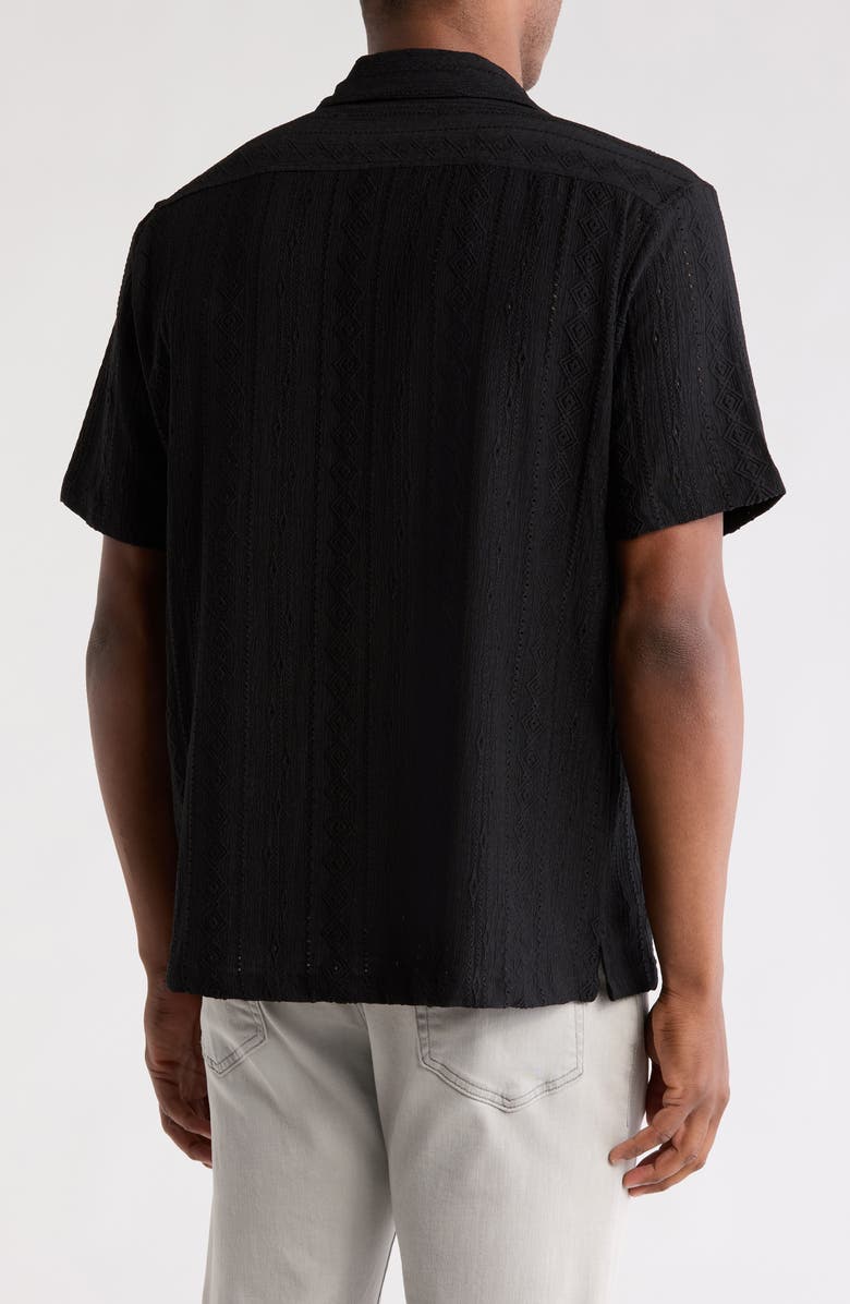 Civil Society Relaxed Fit Open Stitch Camp Shirt, Alternate, color, Black