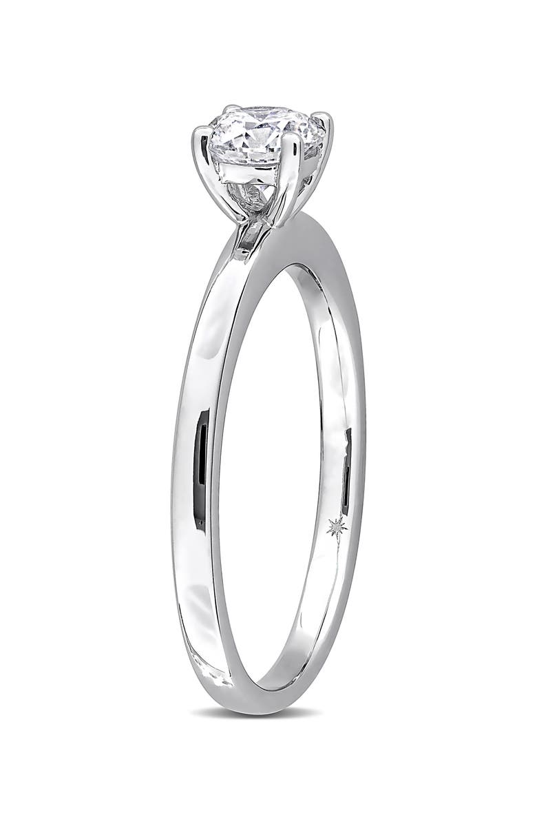Created Forever 10K White Gold Lab Grown Diamond Solitaire Ring, Alternate, color, White