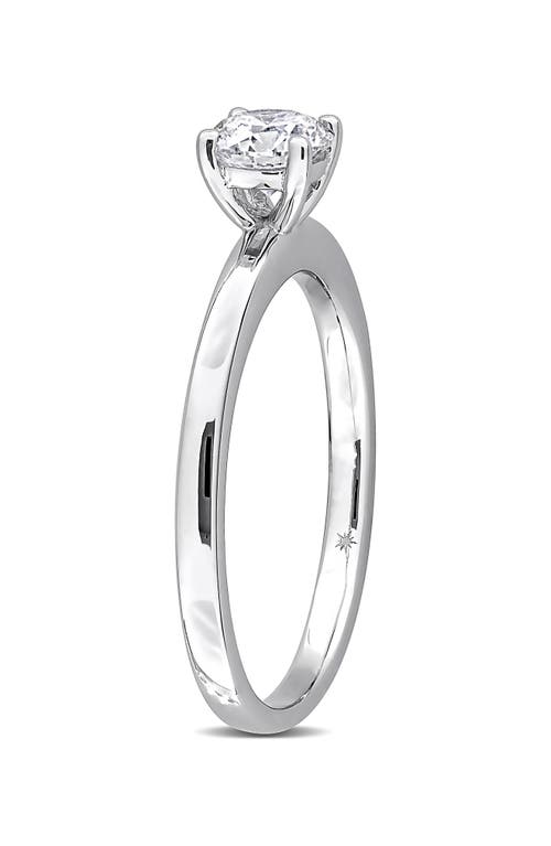 Created Forever 10k White Gold Lab Grown Diamond Solitaire Ring In Metallic