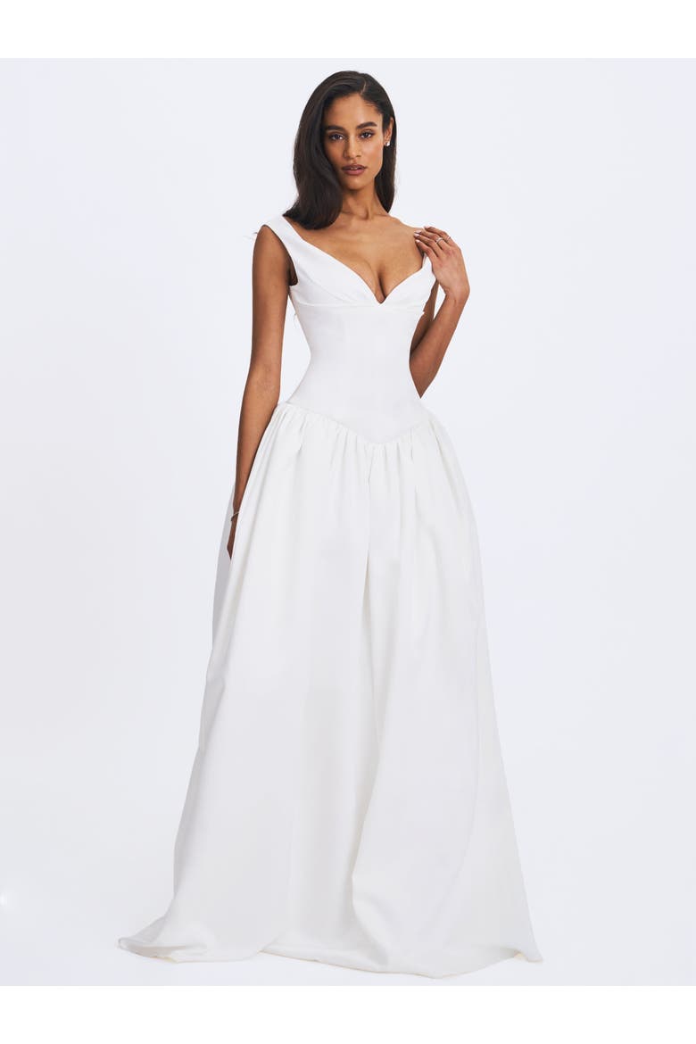 Siena Satin Sweetheart Wedding Gown, Alternate, color, White