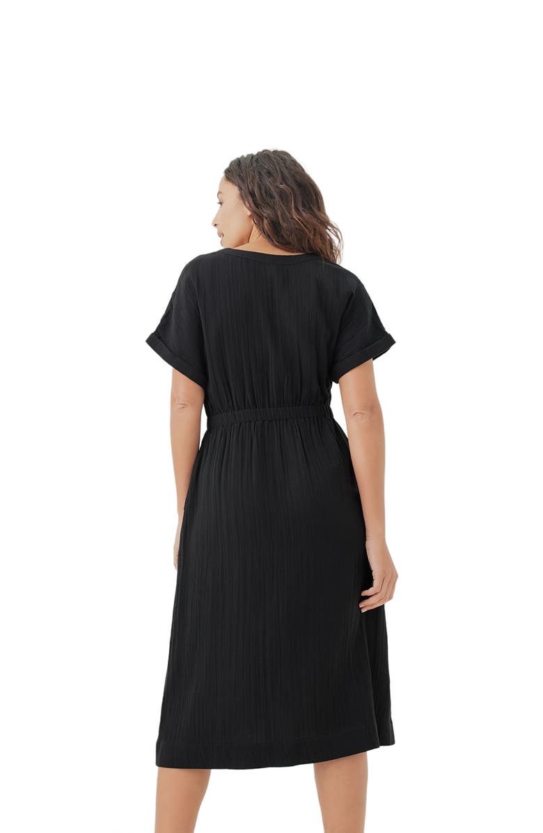 Pact Organic Cotton Coastal Double Gauze Short Sleeve Dress, Alternate, color, 