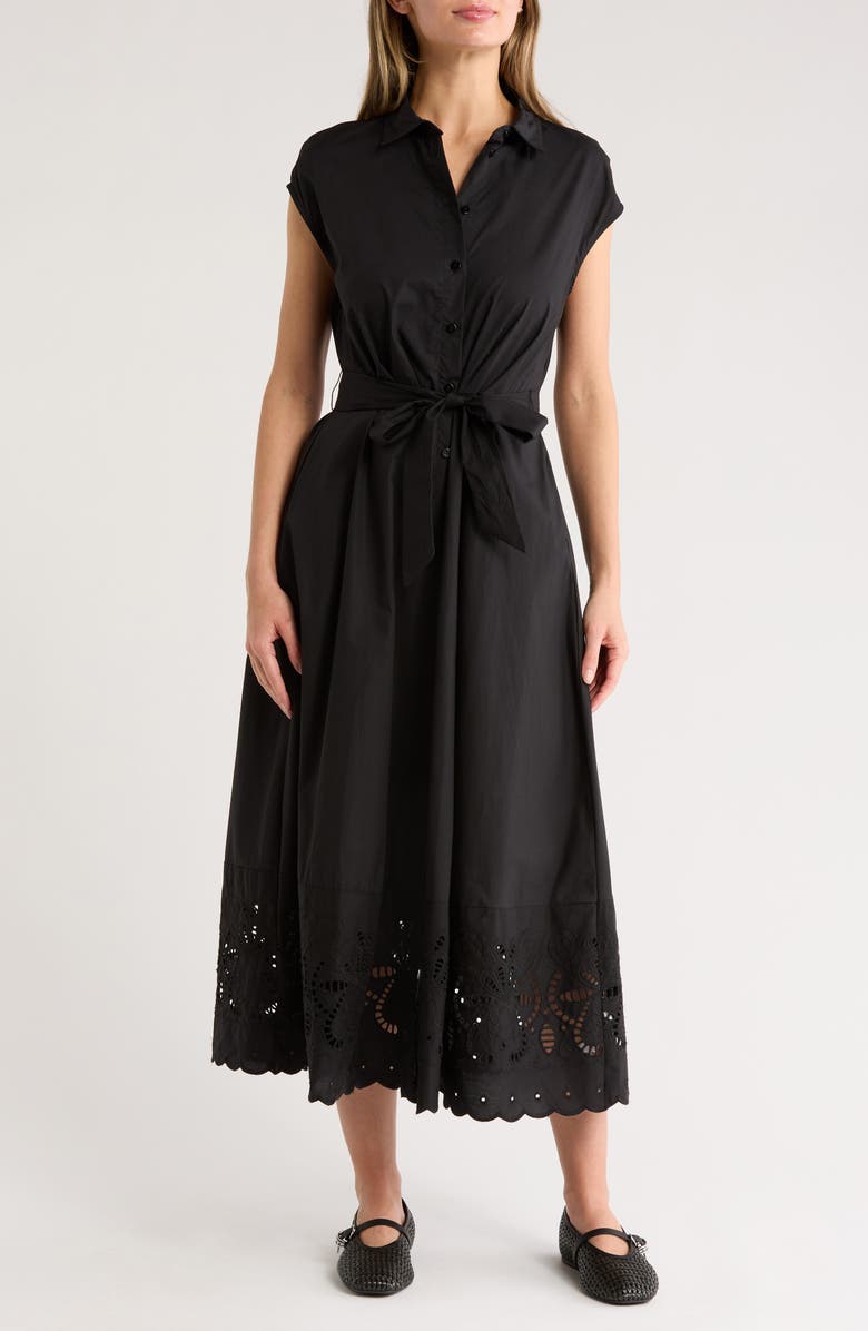 Ellen Tracy Embroidered Cotton Shirtdress, Main, color,