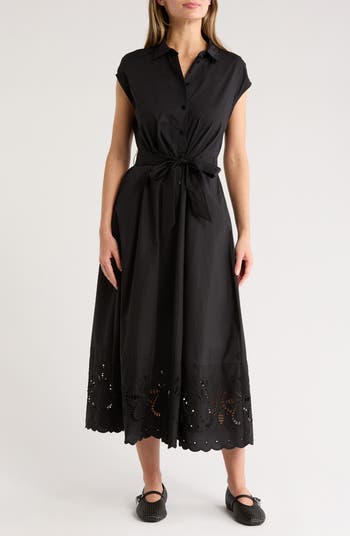 Ellen Tracy Embroidered Cotton Shirtdress | Nordstromrack