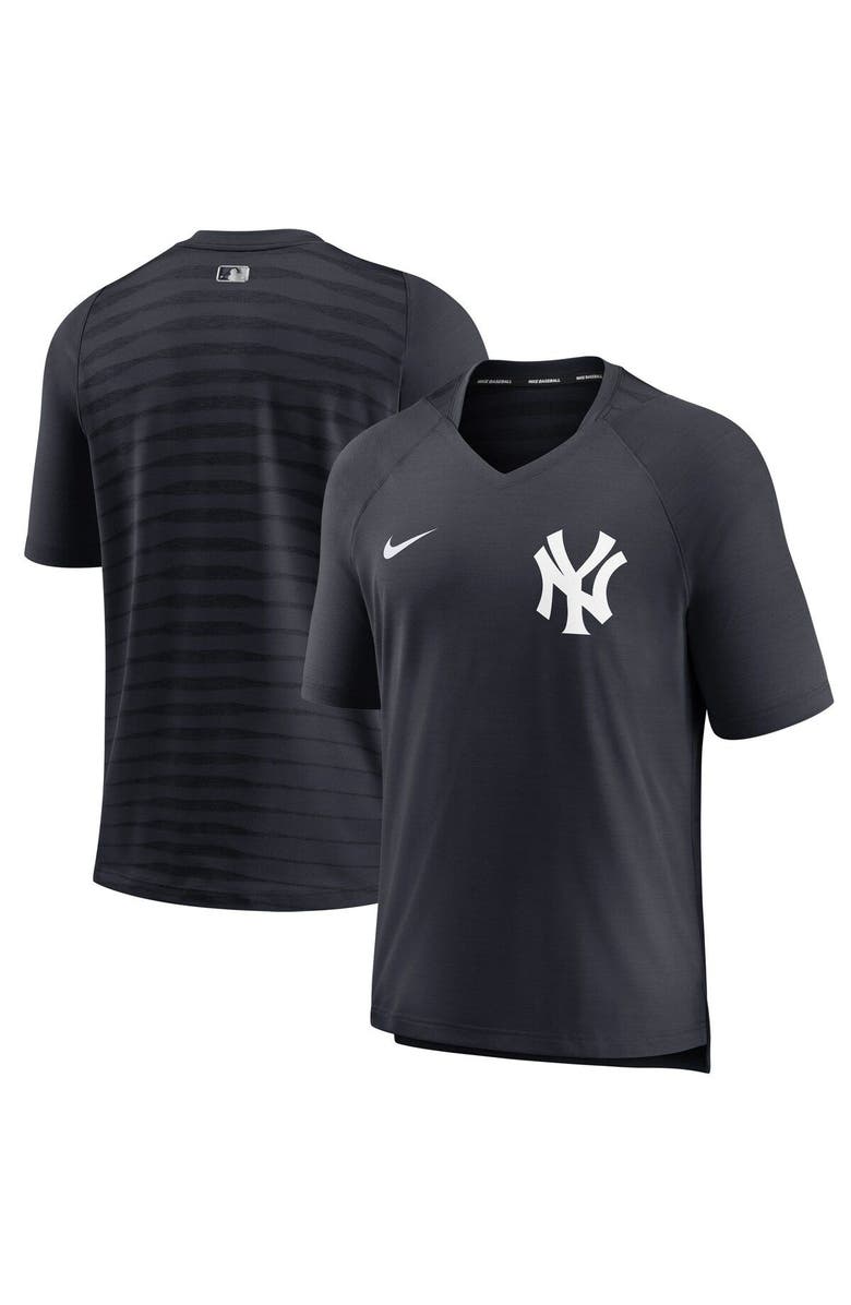 Nike Men's Nike Navy New York Yankees Authentic Collection Pregame Performance V-Neck T-Shirt, Main, color, 