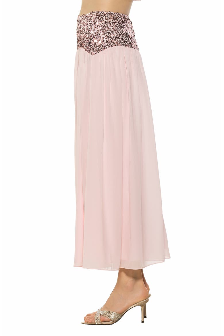 Abby Sequin High Waist Maxi Skirt, Alternate, color, PINK