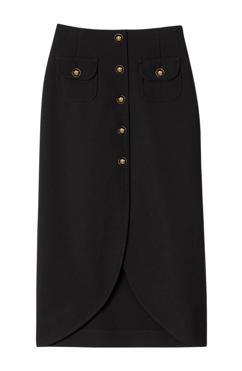 SANDRO Buttoned midi skirt, Alternate, color, Black