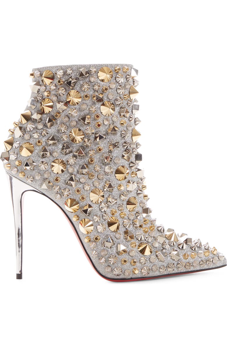 Christian Louboutin So Kate Studded Glitter Bootie, Alternate, color,