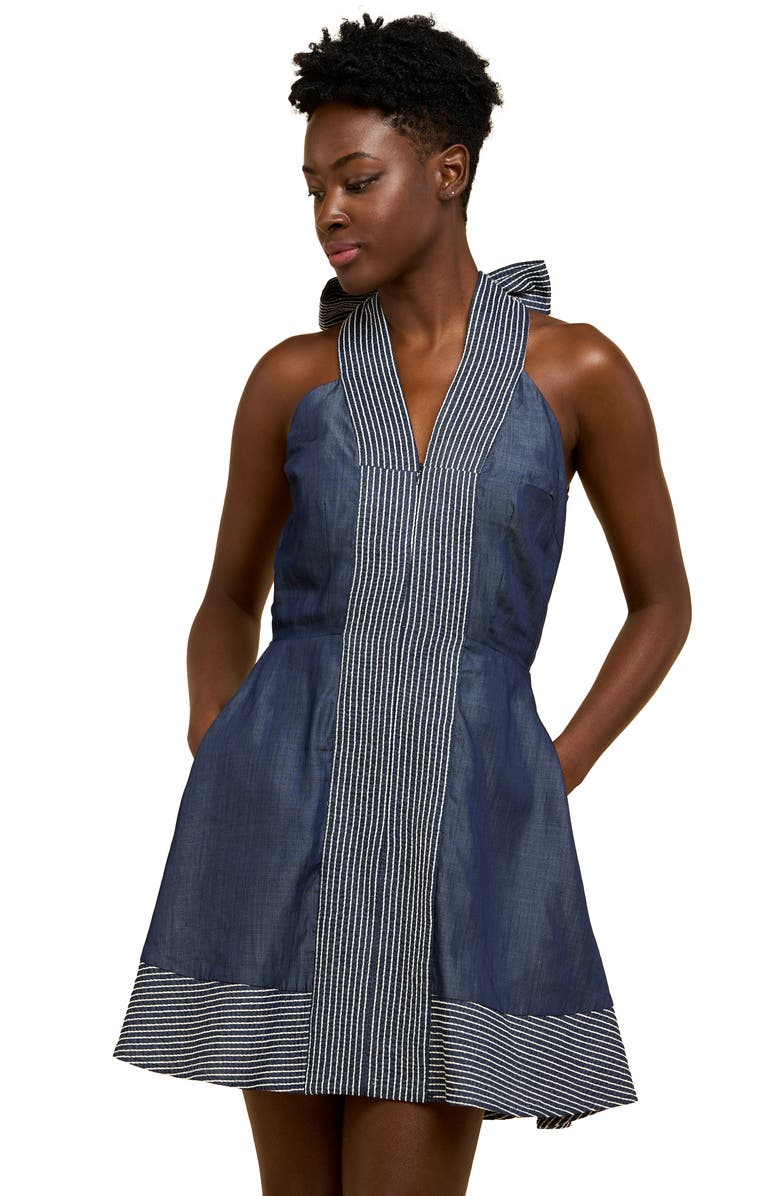 CIEBON Adhara Bow Back Sleeveless Dress, Alternate, color, Blue