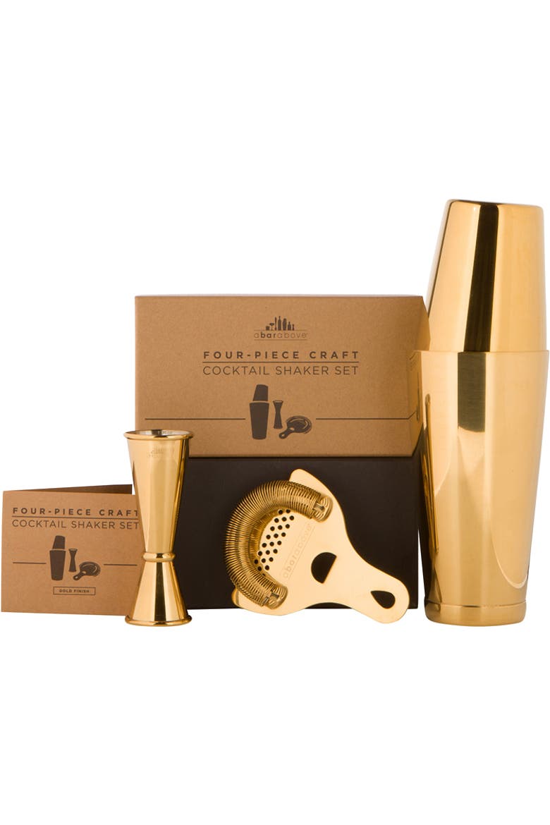 4-Piece Craft Bar Set, Gold, Main, color, Gold