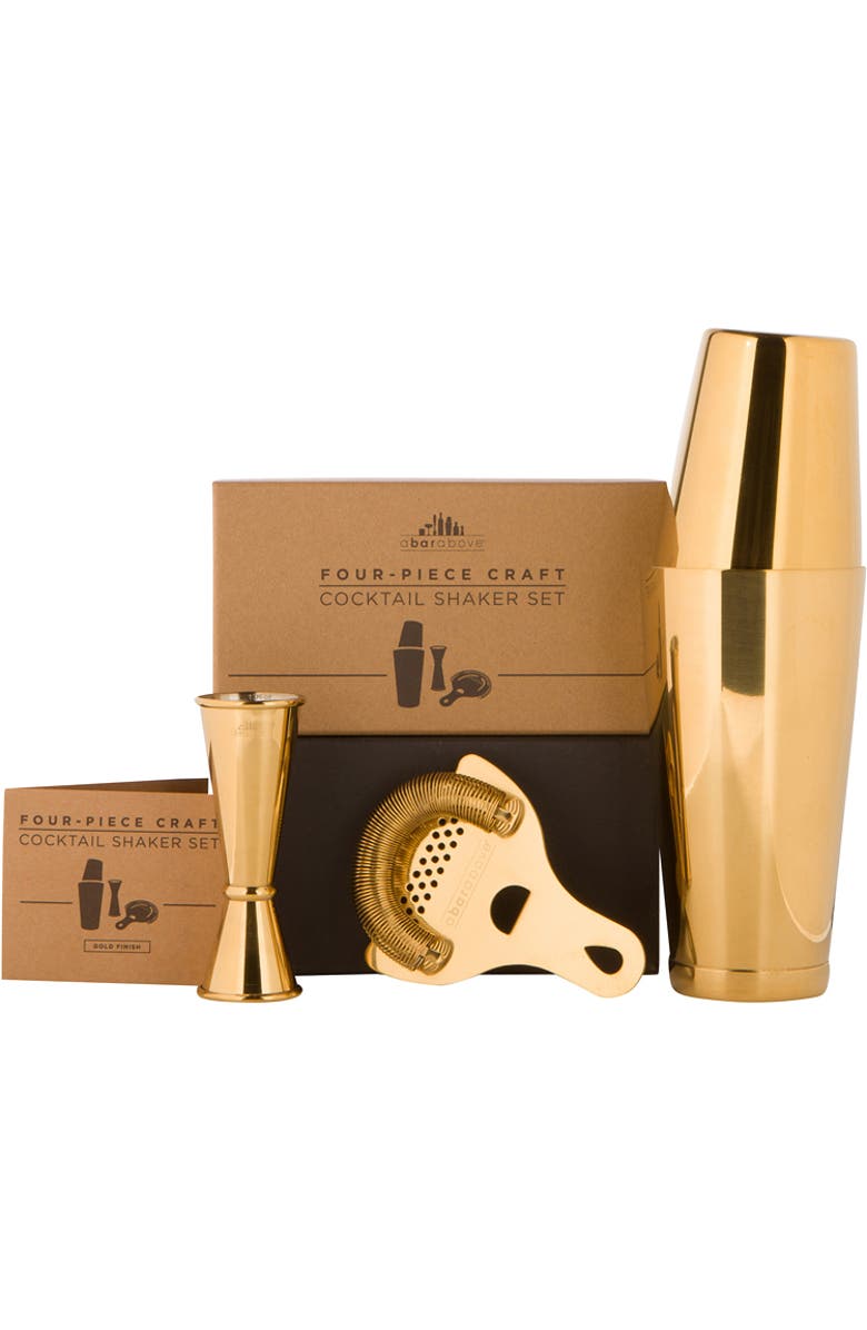 A Bar Above 4-Piece Craft Bar Set, Gold, Main, color, Gold